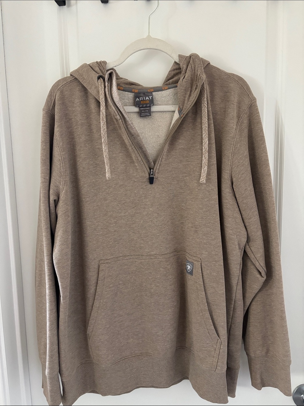 Ariat Zip-Up Hooded Pullover - Taupe